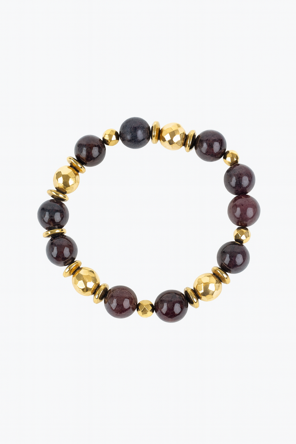 Royal Garnet & Gold Harmony Bracelet