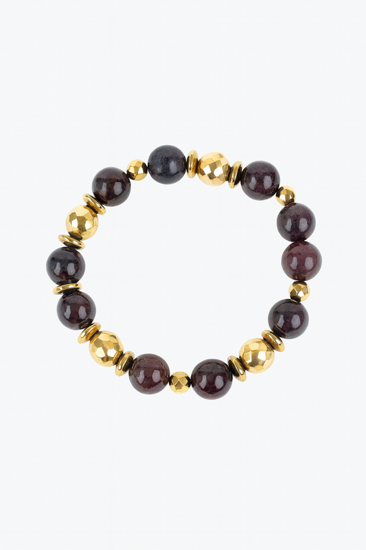 Royal Garnet & Gold Harmony Bracelet