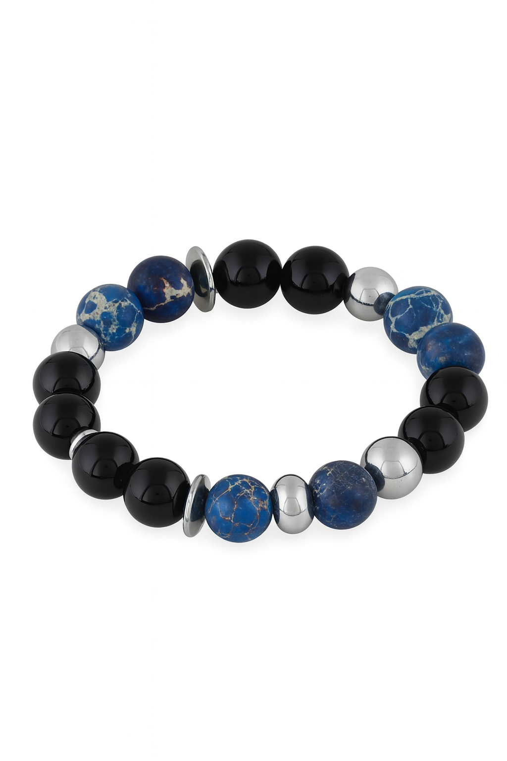Midnight Ocean Energy - Natural Stone Beaded Bracelet