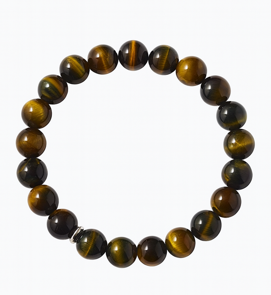 Golden Hawk's Eye Natural Stone Stretch Bracelet