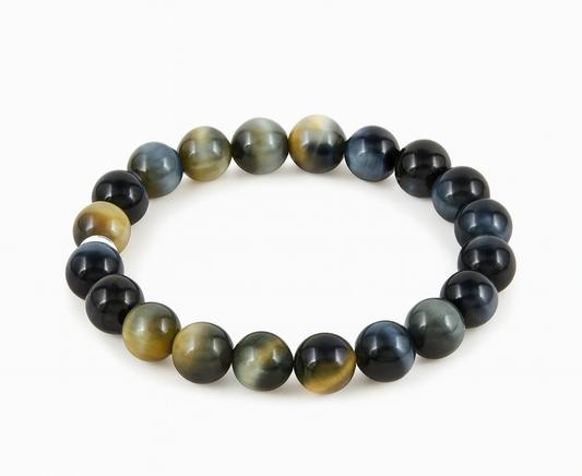 Blue Tiger's Eye Natural Stone Stretch Bracelet