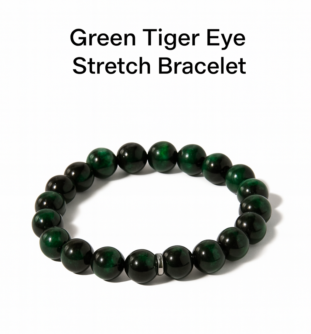Green Tiger Eye Stretch Bracelet