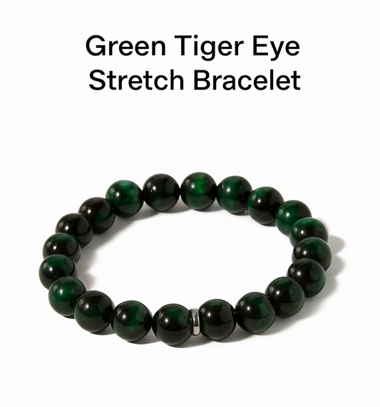 Green Tiger Eye Stretch Bracelet